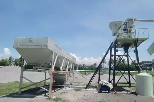 Skip hoist concrete batching plant for limited space site
